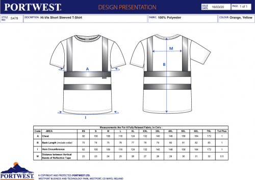 Tricou polo Hi-Vis, galben/navy, regular, two tone, Portwest